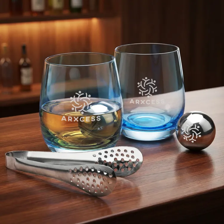 Swiss Force Soudan Whisky Glass and Cooling Balls Set - Blue Base #4