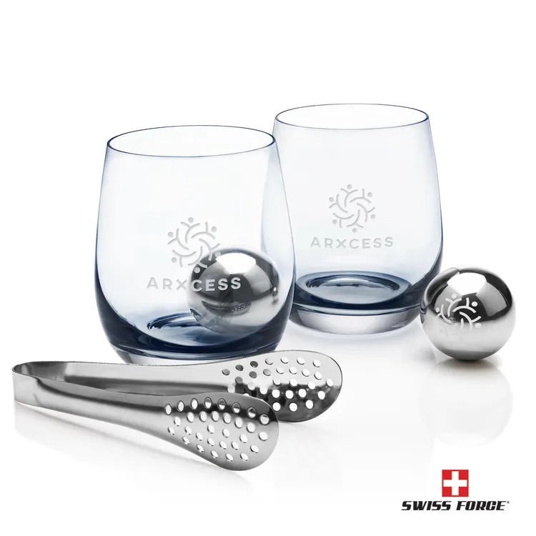 Swiss Force Soudan Whisky Glass and Cooling Balls Set - Smoke