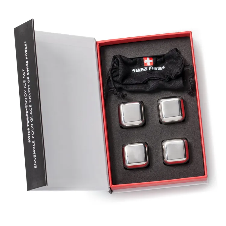 Swiss Force Soudan Whisky Glass and Cooling Cubes Set - Blue Base #2