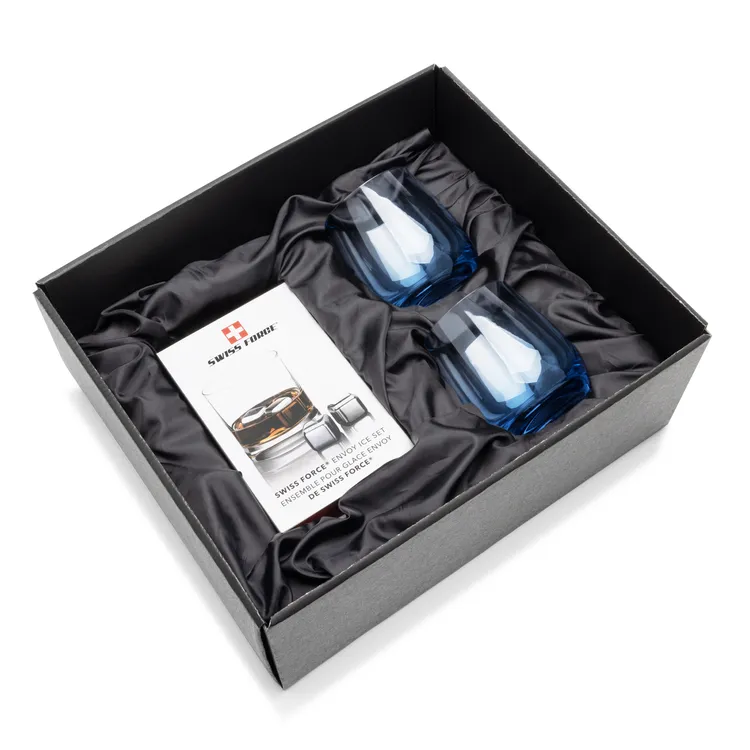 Swiss Force Soudan Whisky Glass and Cooling Cubes Set - Blue Base #3
