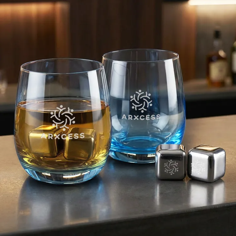 Swiss Force Soudan Whisky Glass and Cooling Cubes Set - Blue Base #4