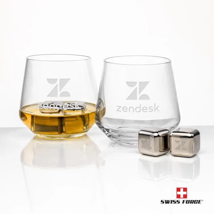 Swiss Force Sturgis Whisky Glass and Cooling Cubes Set
