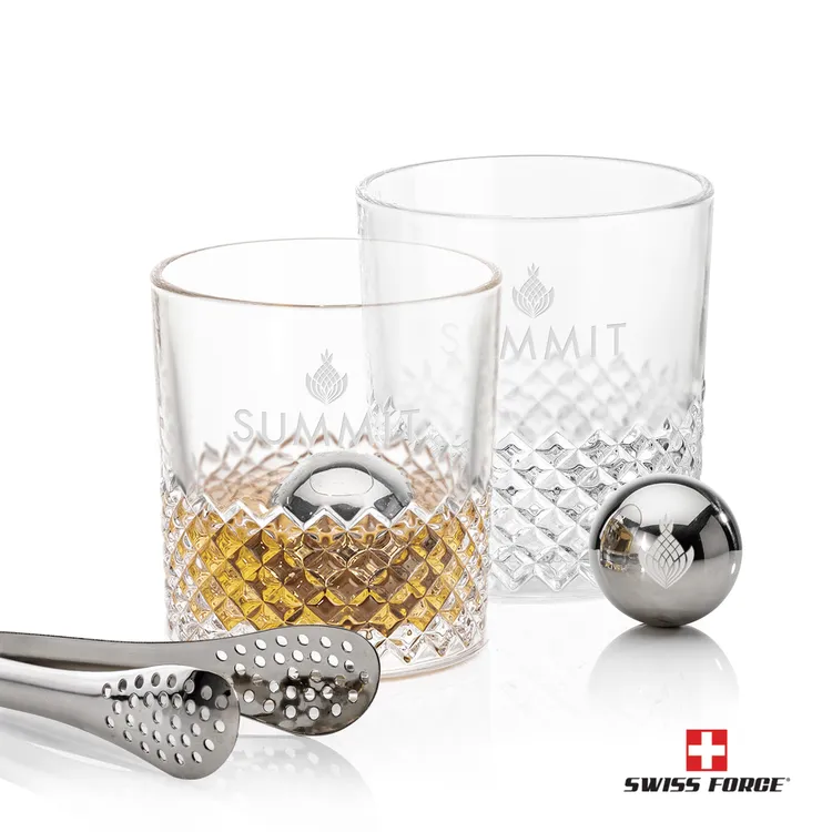 Swiss Force Tacoma Whisky Glass and Cooling Balls Set