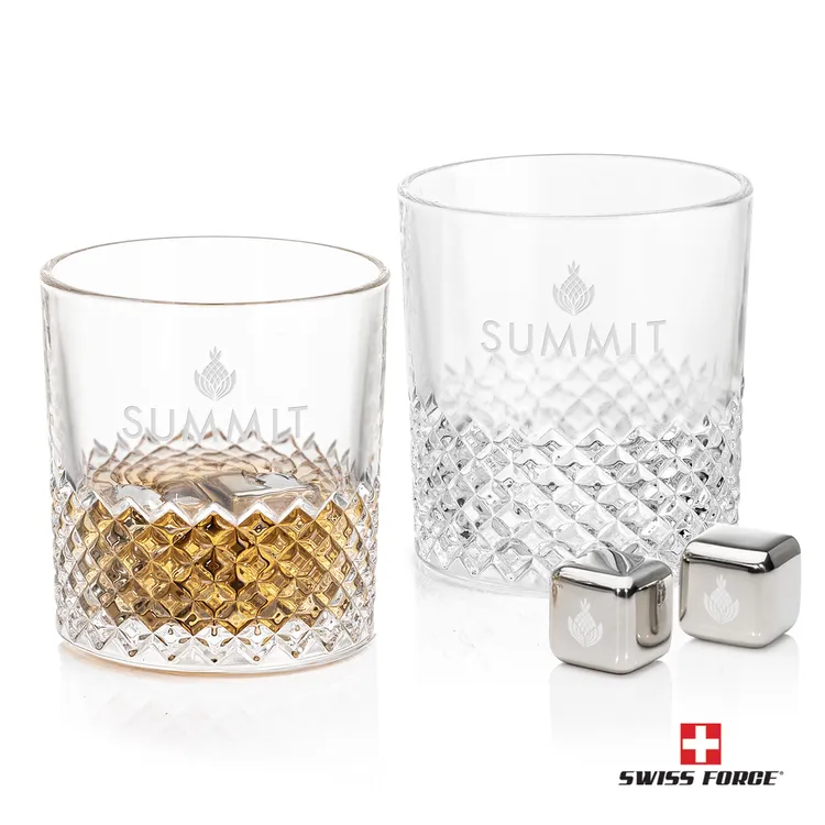 Swiss Force Tacoma Whisky Glass and Cooling Cubes Set