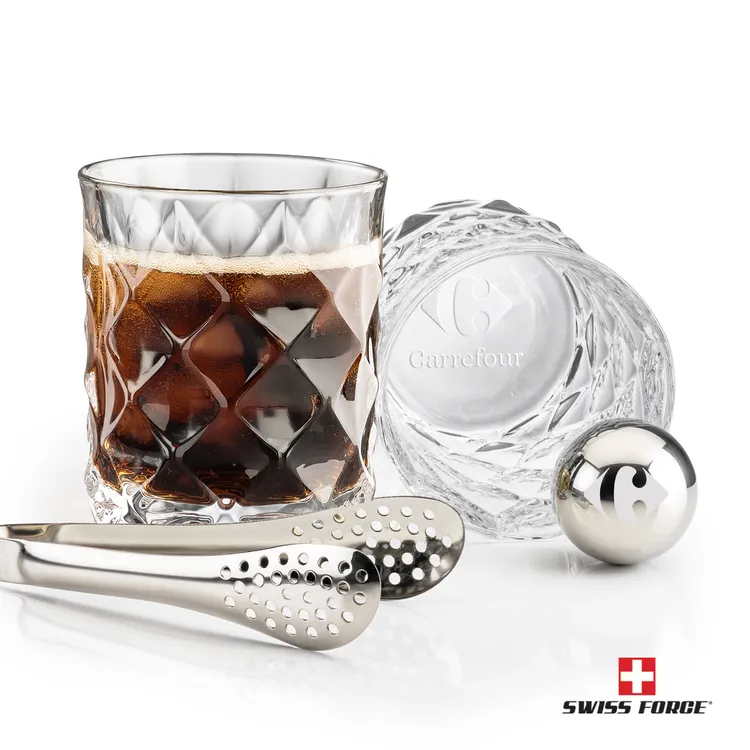 Swiss Force Woodward Whisky Glass and Cooling Balls Set