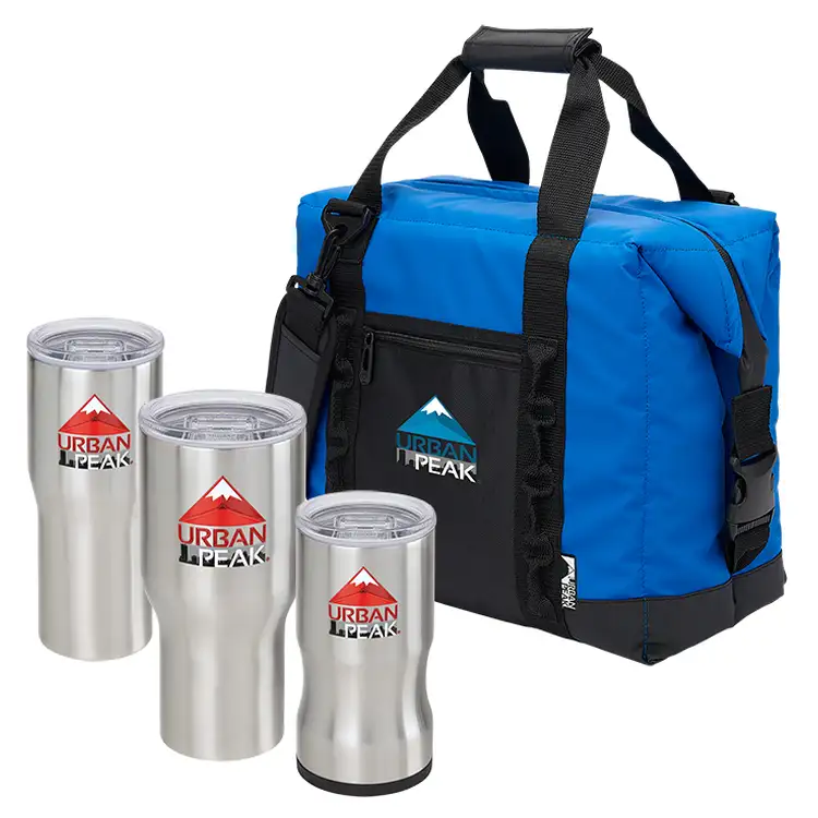 Urban Peak Zippered Cooler and Three Stainless Steel Drinkware Set #3