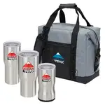Urban Peak Zippered Cooler and Three Stainless Steel Drinkware Set