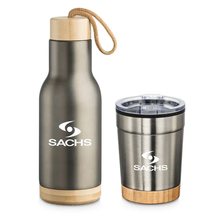 Arya Bottle and Tumbler Gift Set with Bamboo Details #2