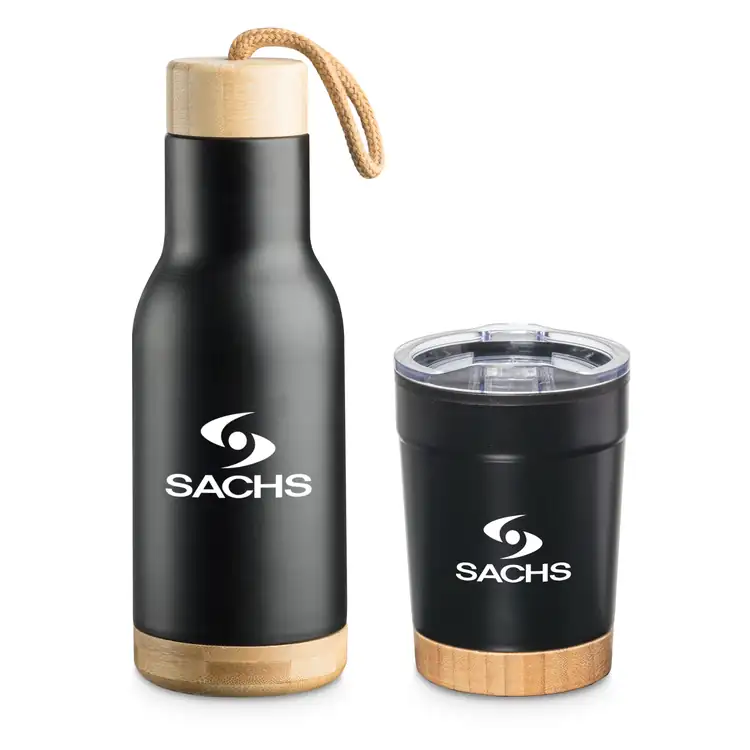 Arya Bottle and Tumbler Gift Set with Bamboo Details