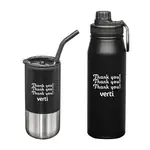 Ensemble cadeau Versatile avec bouteille et gobelet à paille
