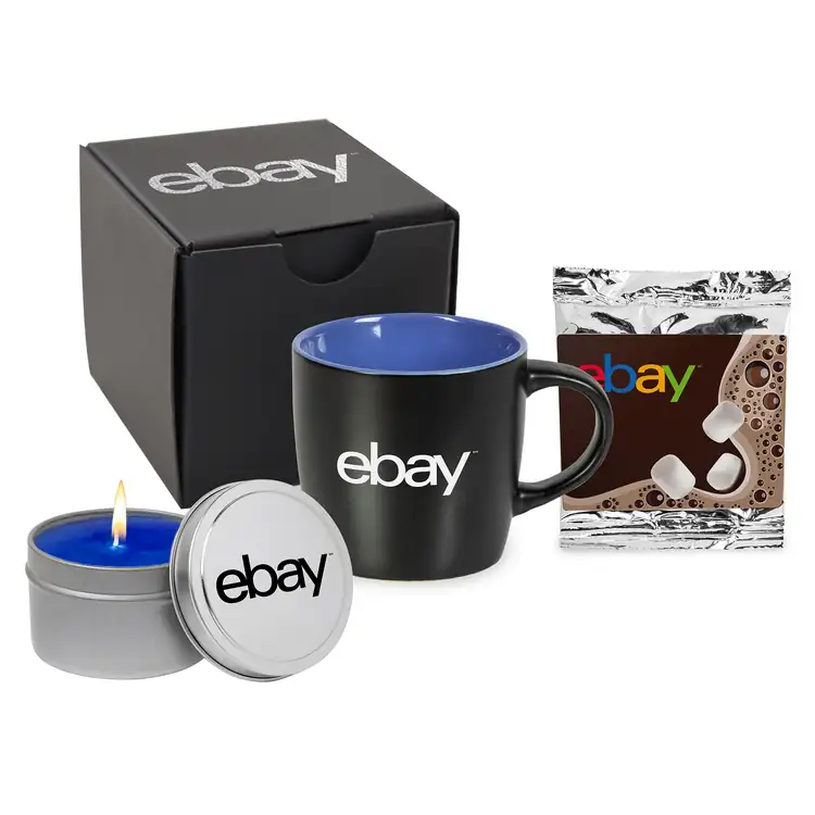 Winter Warmth Gift Set with Mug Hot Chocolate and Candle