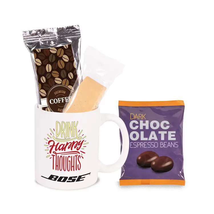 Gourmet coffee and mug gift bag set