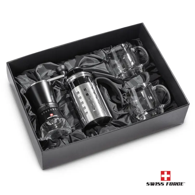 Ensemble cafetière à piston 20 oz, moulin et tasses Nordic de Swiss Force #2