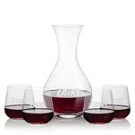 Adelita 42 oz Carafe and 4 Howden Stemless Wine Glasses Set