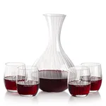 Ensemble carafe Amerling 50 oz et 4 verres à vin sans pied