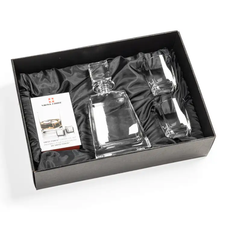 Ensemble carafe Arcadia 24 oz, 2 verres 9 oz et cubes à whisky de Swiss Force #2