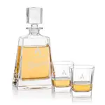 Arcadia Decanter 24 oz and 2 Whisky Glasses