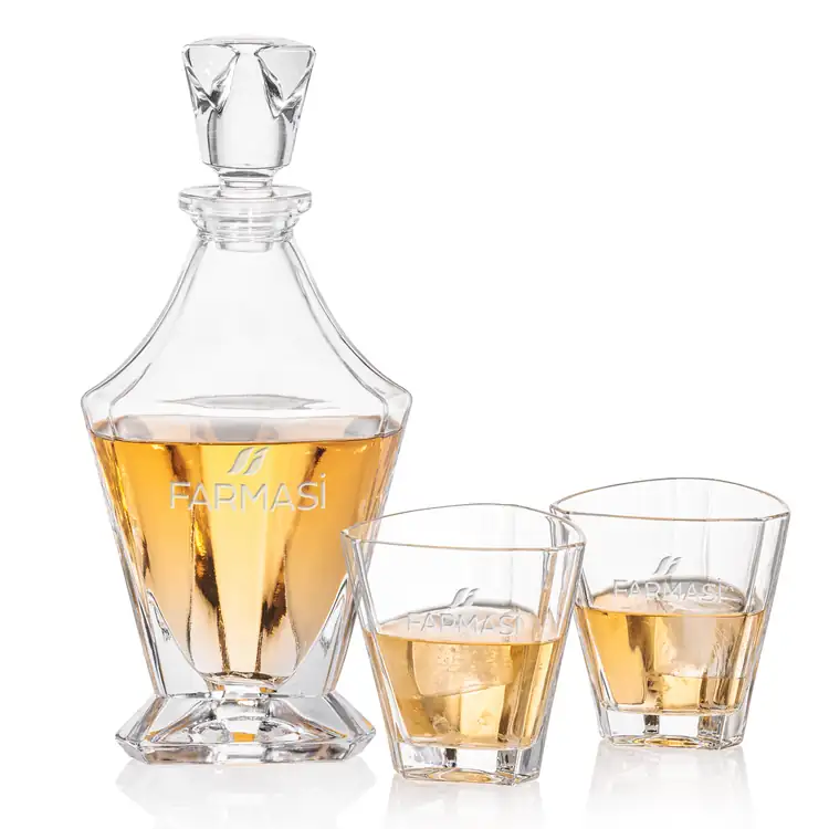 Ensemble carafe Arellano 25 oz et 2 verres à whisky