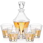 Arellano Decanter 25 oz and 4 Whisky Glasses