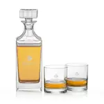 Aristocrat Decanter 30 oz and 2 Whisky Glasses