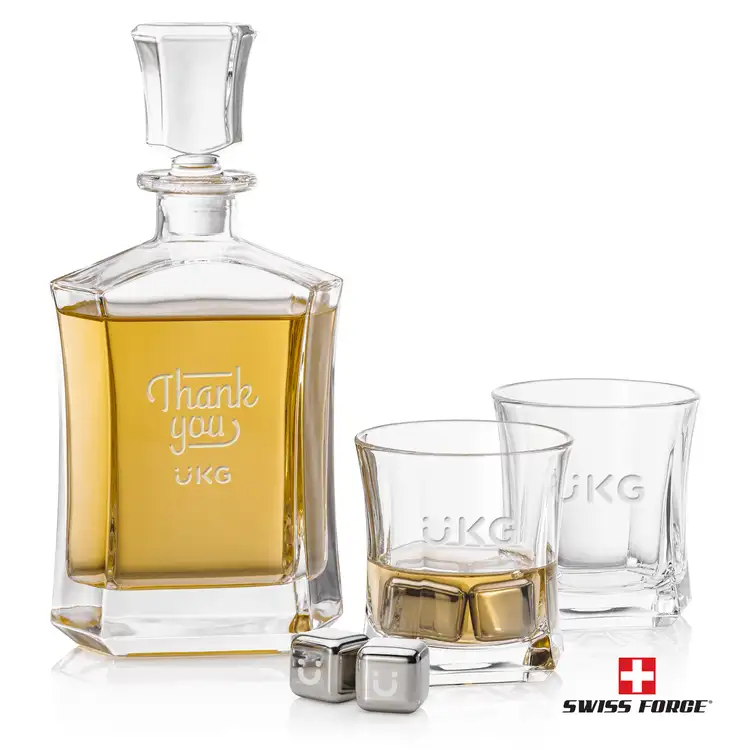 Ensemble carafe Avalon 25 oz, 2 verres 11 oz et cubes à whisky de Swiss Force