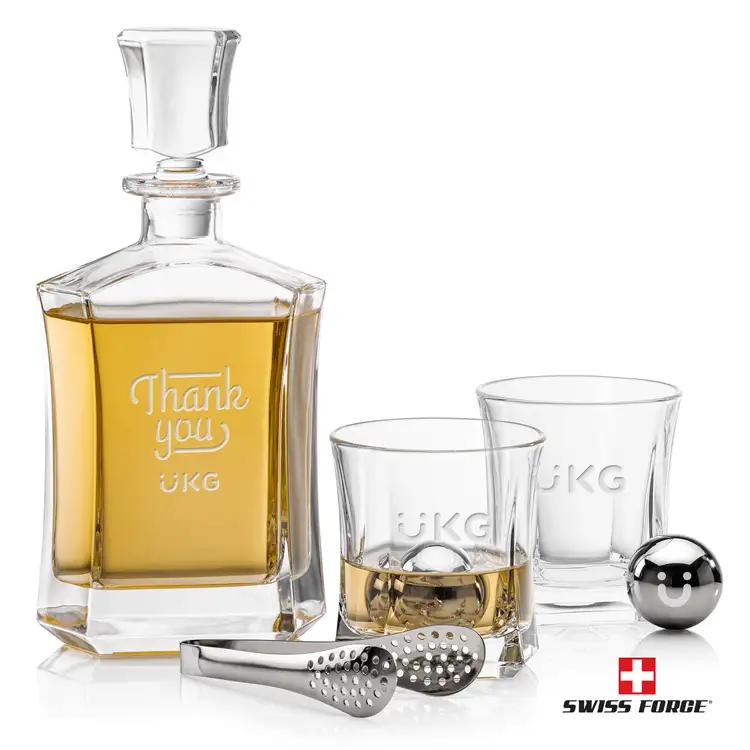 Ensemble carafe Avalon 25 oz, 2 verres 11 oz et sphères à whisky de Swiss Force