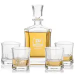 Avalon Decanter 25 oz and 4 Whisky Glasses
