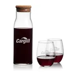 Aviston 33 oz Carafe and 2 Stanford Stemless Wine Glasses Set