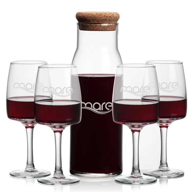 Aviston 33 oz Carafe and 4 Cherwell Wine Glasses Set