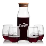 Aviston 33 oz Carafe and 4 Stanford Stemless Wine Glasses Set