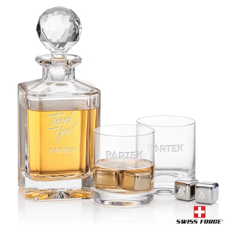 Ensemble carafe Bainbridge 26 oz, 2 verres 10.75 oz et cubes à whisky de Swiss Force