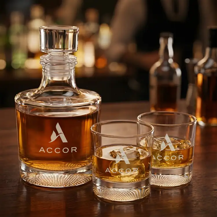 Baldwin Decanter 25 oz and 2 Whisky Glasses #4