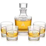 Baldwin Decanter 25 oz and 4 Whisky Glasses