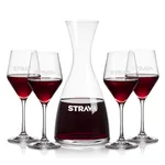 Barham 40 oz Carafe and 4 Bengston Wine Glasses Set