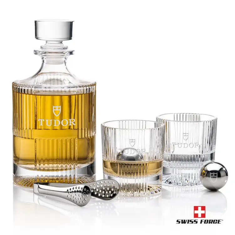 Ensemble carafe Blackwell 25 oz, 2 verres 10 oz et sphères à whisky de Swiss Force
