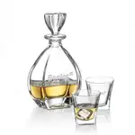 Brackley Decanter 32 oz and 2 Whisky Glasses