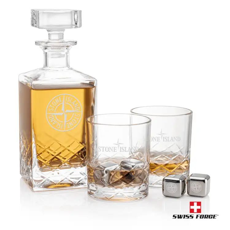 Ensemble carafe Brentwood 25 oz, 2 verres 12 oz et cubes à whisky de Swiss Force