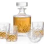 Brinkley Decanter 24 oz and 4 Whisky Glasses