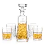 Burnell Decanter 24 oz and 4 Whisky Glasses