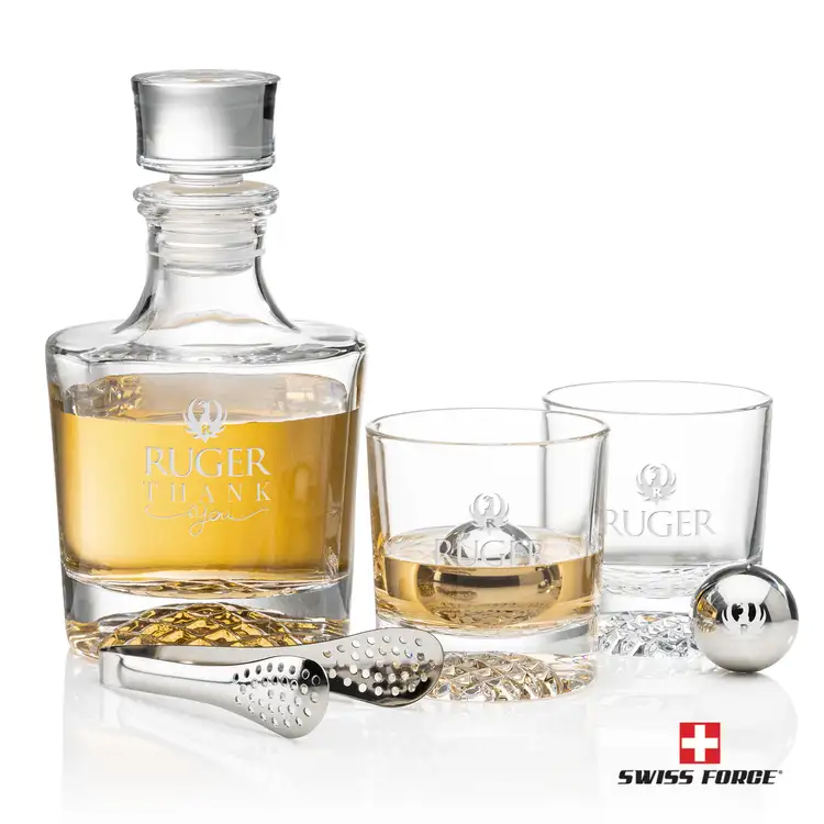 Ensemble carafe Buxton, 2 verres et sphères à whisky de Swiss Force