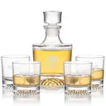 Buxton Decanter 30 oz and 4 Whisky Glasses