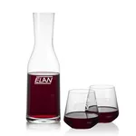 Caldmore 40 oz Carafe and 2 Cannes Stemless Wine Glasses Set