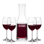 Caldmore 40 oz Carafe and 4 Blyth Wine Glasses Set