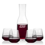 Caldmore 40 oz Carafe and 4 Cannes Stemless Wine Glasses Set