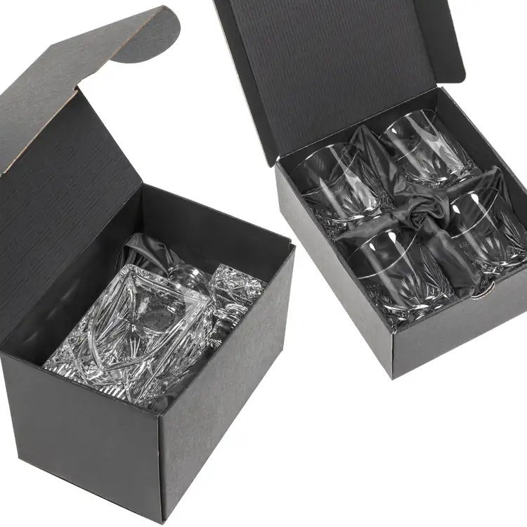 Cavanaugh Square Decanter 28 oz and 4 Whisky Glasses #3