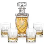 Cavanaugh Square Decanter 28 oz and 4 Whisky Glasses