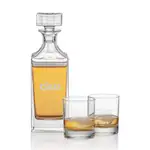 Chelsea Decanter 30 oz and 2 Whisky Glasses