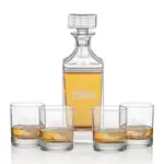 Chelsea Decanter 30 oz and 4 Whisky Glasses