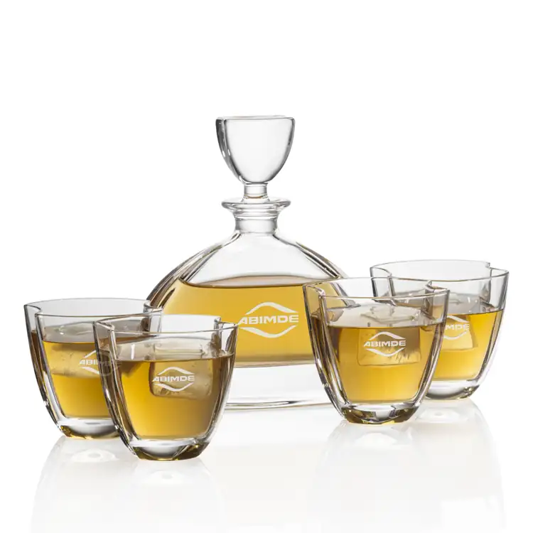 Dalkeith Decanter 24 oz and 4 Whisky Glasses