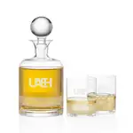 Dorval Decanter 33 oz and 2 Whisky Glasses